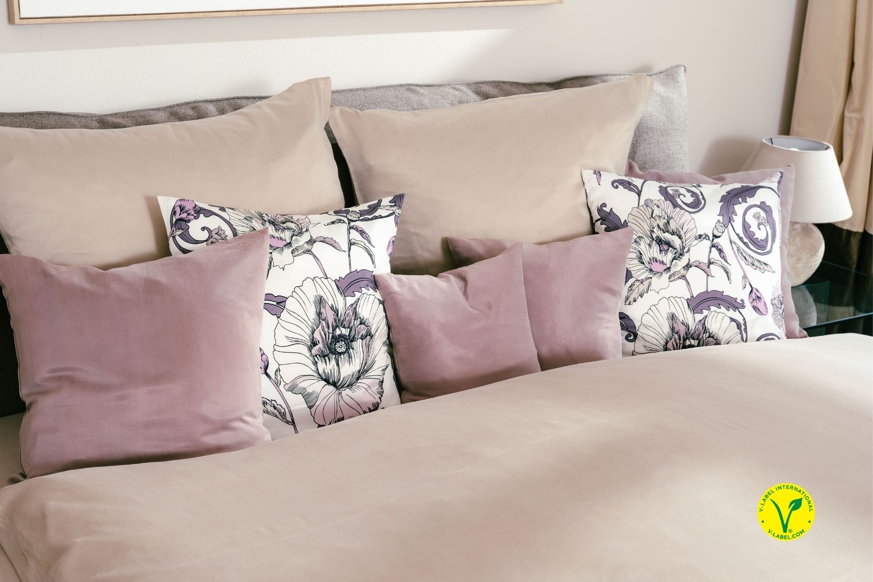 Bedwäsche, Kissen, Shams, Blumenmuster, Rosa
